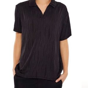 NWT Textured Slim-Fit V-Neck Polo Shirt size S